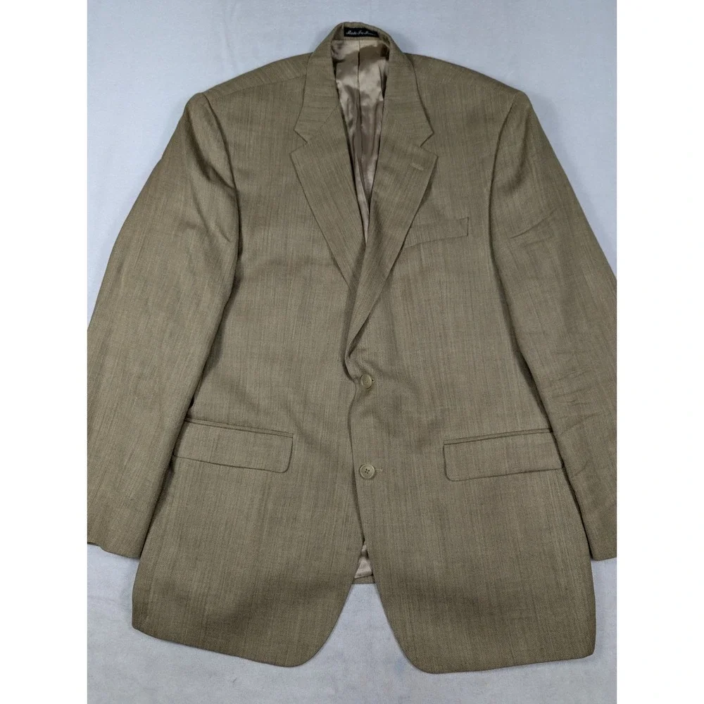 Lauren Ralph Lauren Silk Wool‎ Herringbone Mens Blazer Size 44L